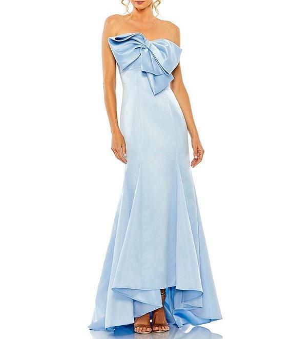 Mac Duggal Strapless Sleeveless Bow Bodice Mermaid Gown Product Image