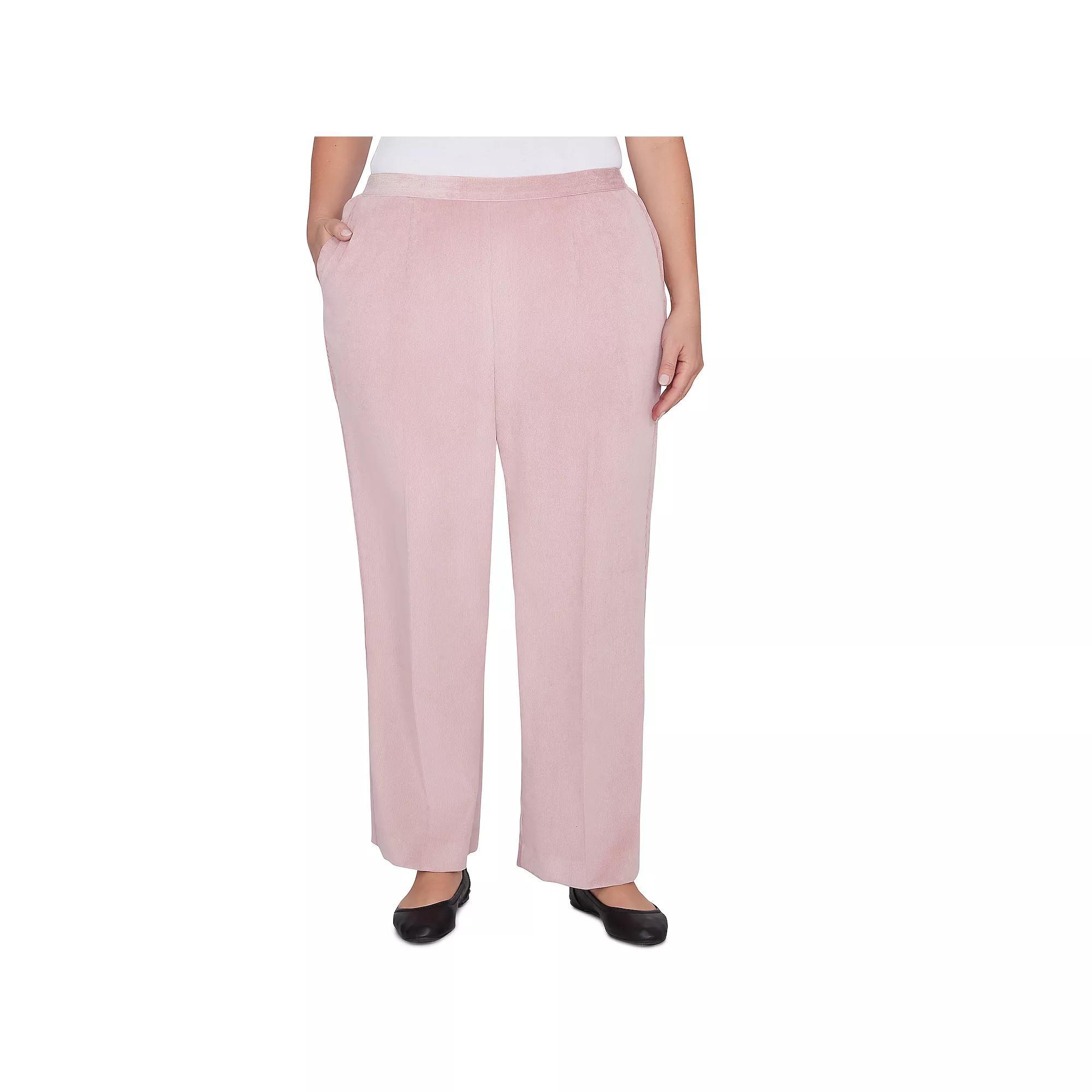 Plus Size Alfred Dunner Classic Average Length Pleated Pants, Women's, Size: 18 W, Pink Product Image