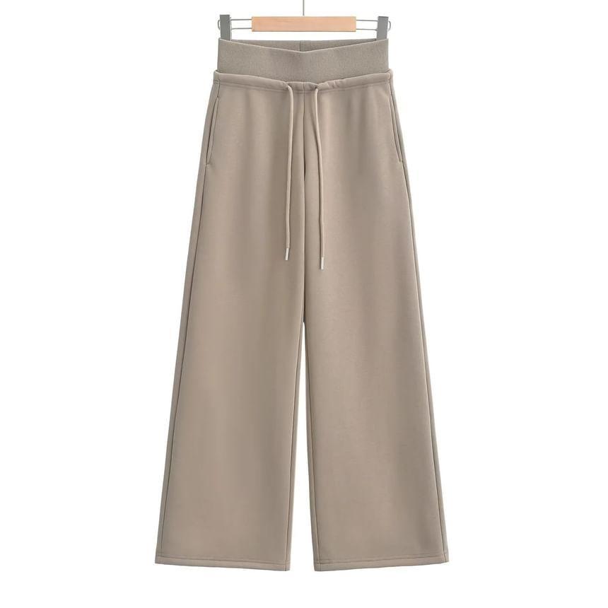 High Rise Plain Wide Leg Pants Product Image