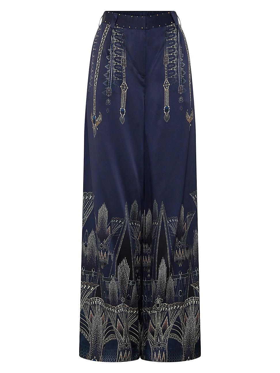 Womens Egypt Silk Wide-Leg Pants Product Image