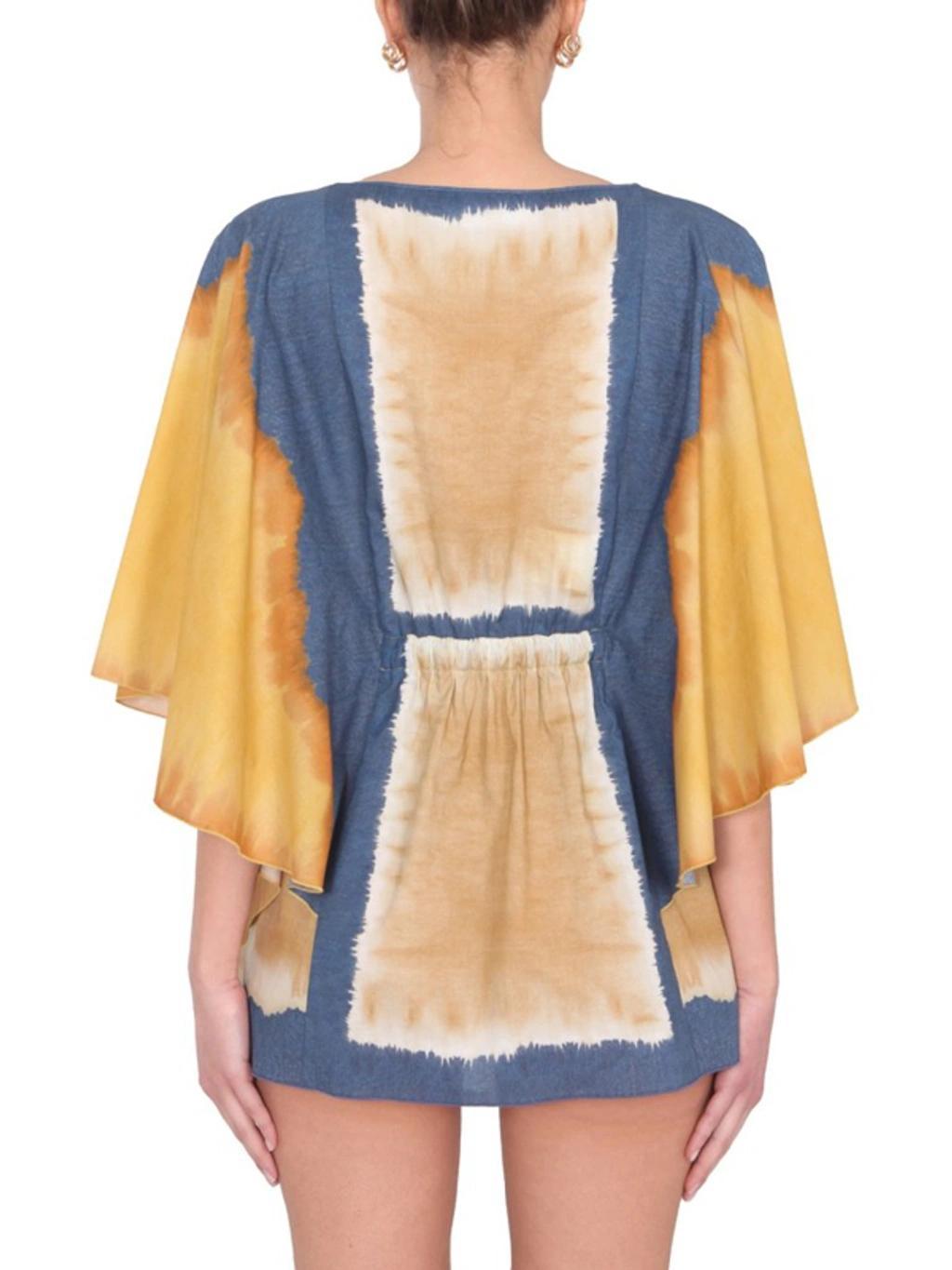 ALBERTA FERRETTI Caftano Tie Dye I Love Summer In Dark Yellow Product Image