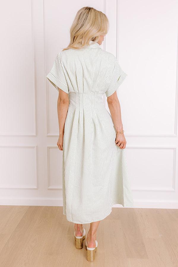 Sunlit Stroll Stripe Maxi Dress in Sage Product Image