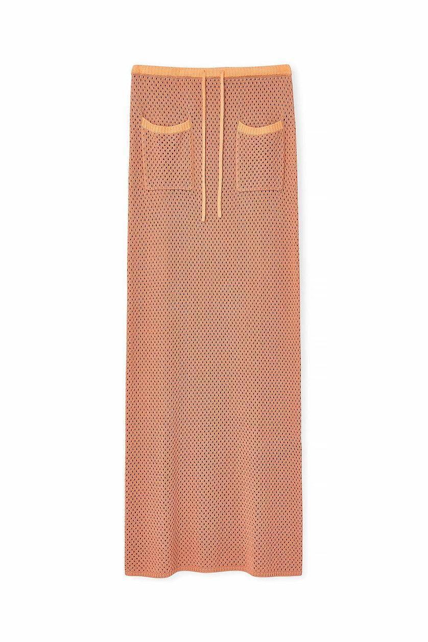 Contrast Detail Crochet Knitted Maxi Skirt Product Image