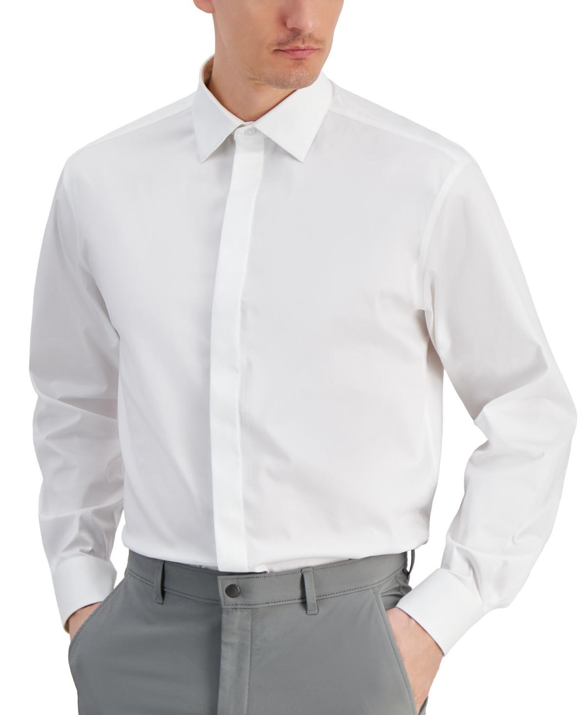 Alfani Mens Regular Fit Covered Placket Tuxedo Shirt, Created for Macys Product Image