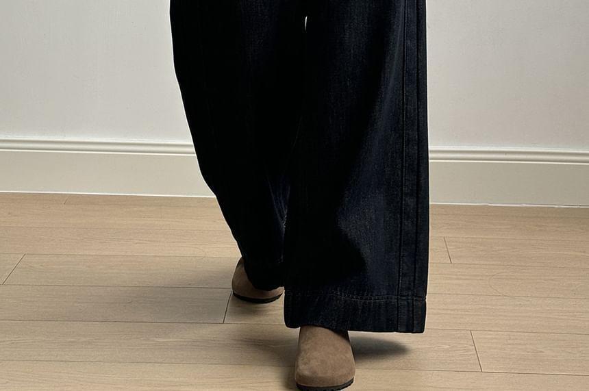 High Rise Plain Wide Leg Jeans Product Image