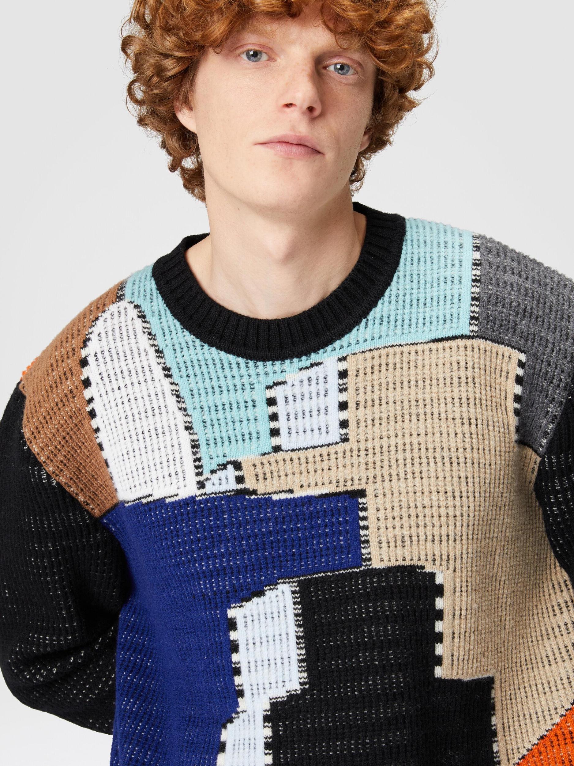 Wool crewneck pullover with inlay Product Image