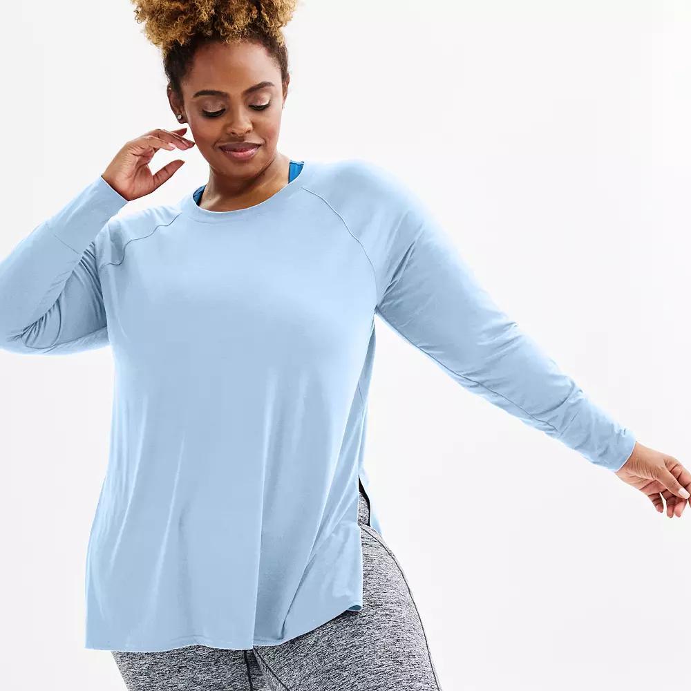 Plus Size Tek Gear® Long Sleeve Tunic Tee, Women's, Size: 3XL, Baron River Product Image