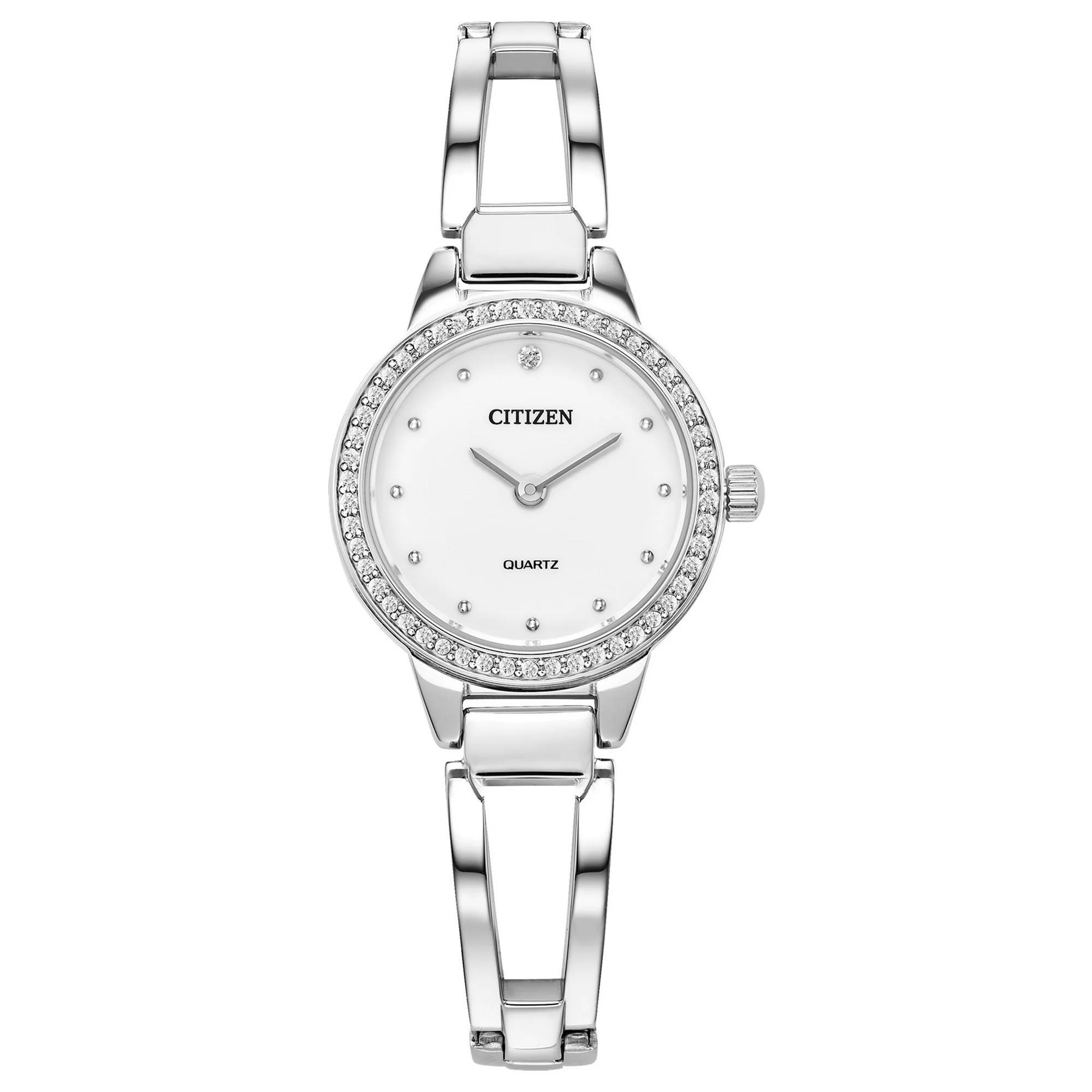 Citizen Women's Crystal Accent Stainless Steel Bangle Watch - EZ7011-88A, Silver Product Image
