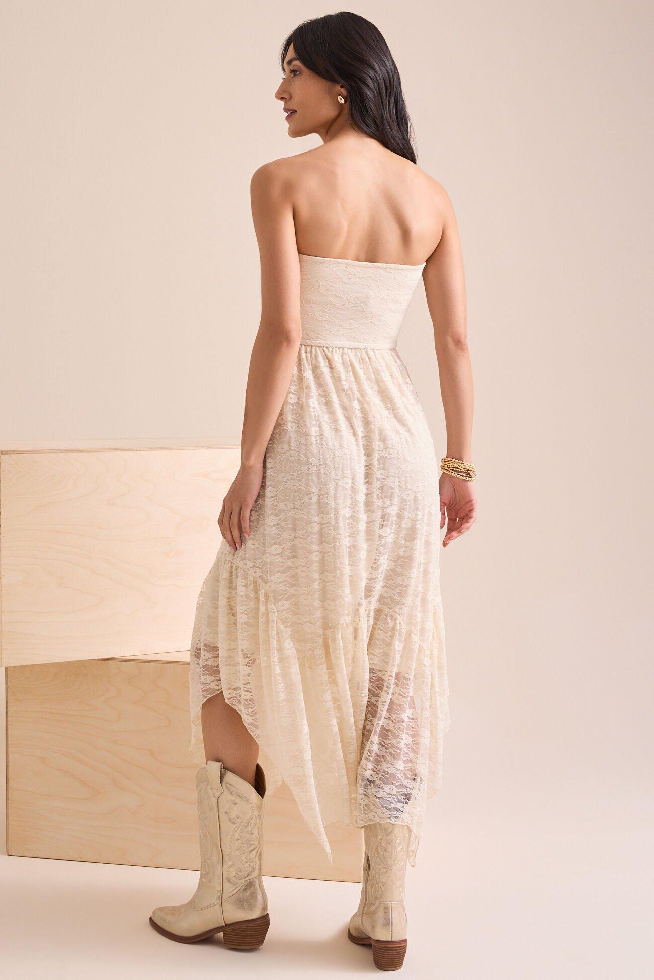 Chloe Lace Strapless Midi Dress Product Image