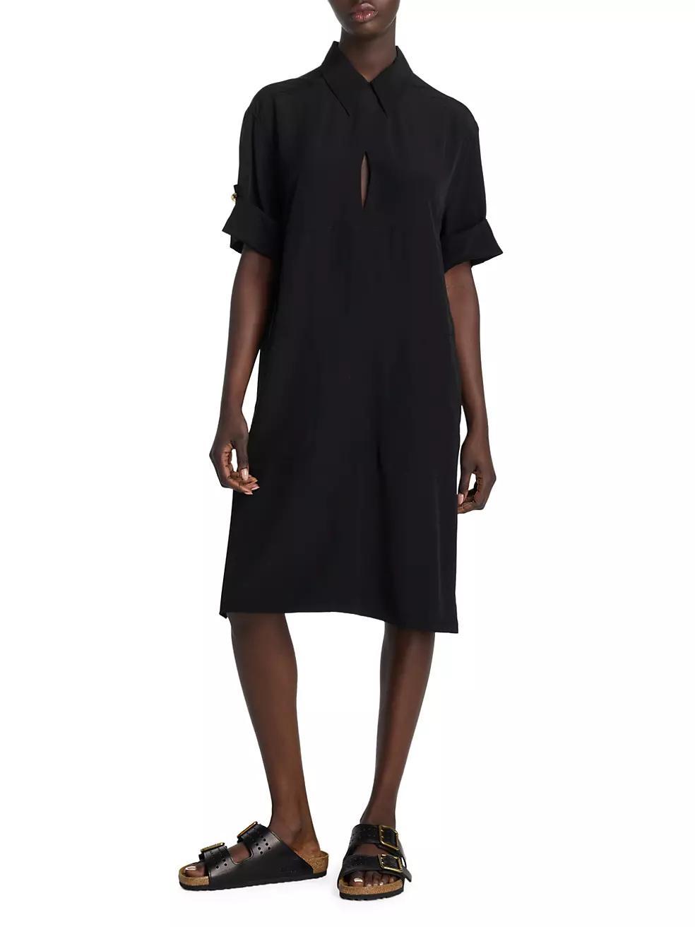 Crepe Silk Polo Dress Product Image