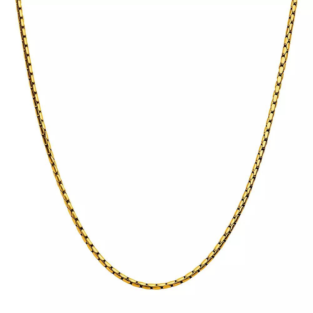 18k Gold Over Stainless Steel 3 mm Boston Link Chain Necklace, Men's, Size: 24", Gold Tone Product Image