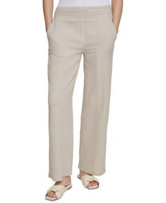 Dkny Jeans Womens High-Rise Gauze Straight-Leg Pants Product Image