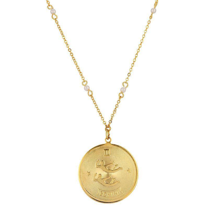 1928 Gold-tone Sagittarius Pendant Necklace, Womens, July Product Image