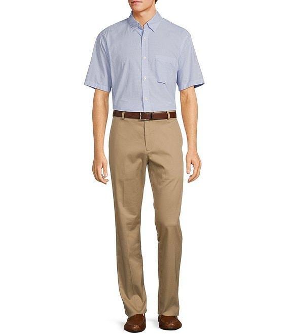 Roundtree & Yorke Short Sleeve Mini Check Poplin Sport Shirt Product Image