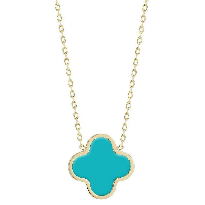 LUMINOR GOLD 14k Gold Clover Pendant Necklace, Women's, Size: 18", M Of White Product Image
