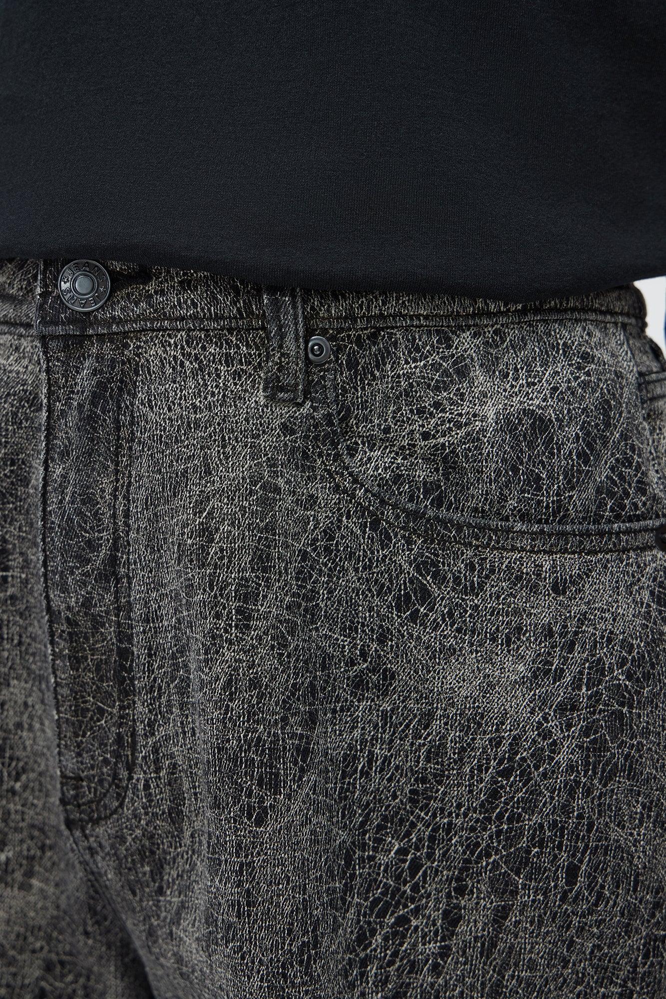 Relaxed Crack The Code Denim Shorts - Grey Product Image