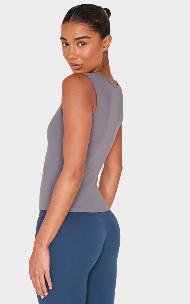 Charcoal Contour Scoop Neck Fitted Vest Top Product Image