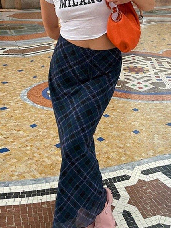 Vintage Checkered Maxi Skirt Product Image