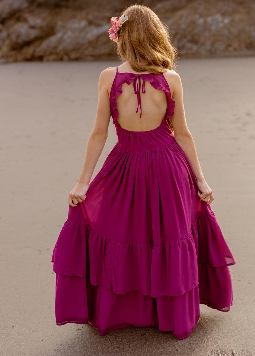 Catrin Dress in Berry Girls Product Image