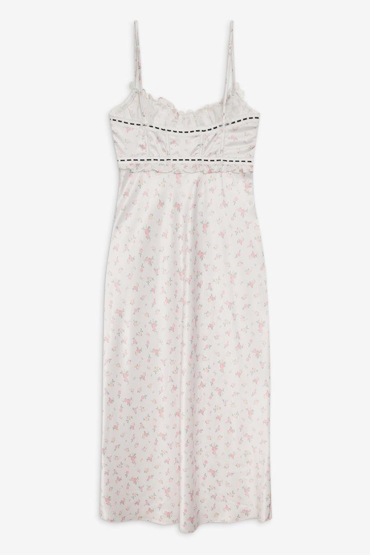 Womens Smocked V-Waist Midi Dress - A New Day Cream Seashell 3X Product Image