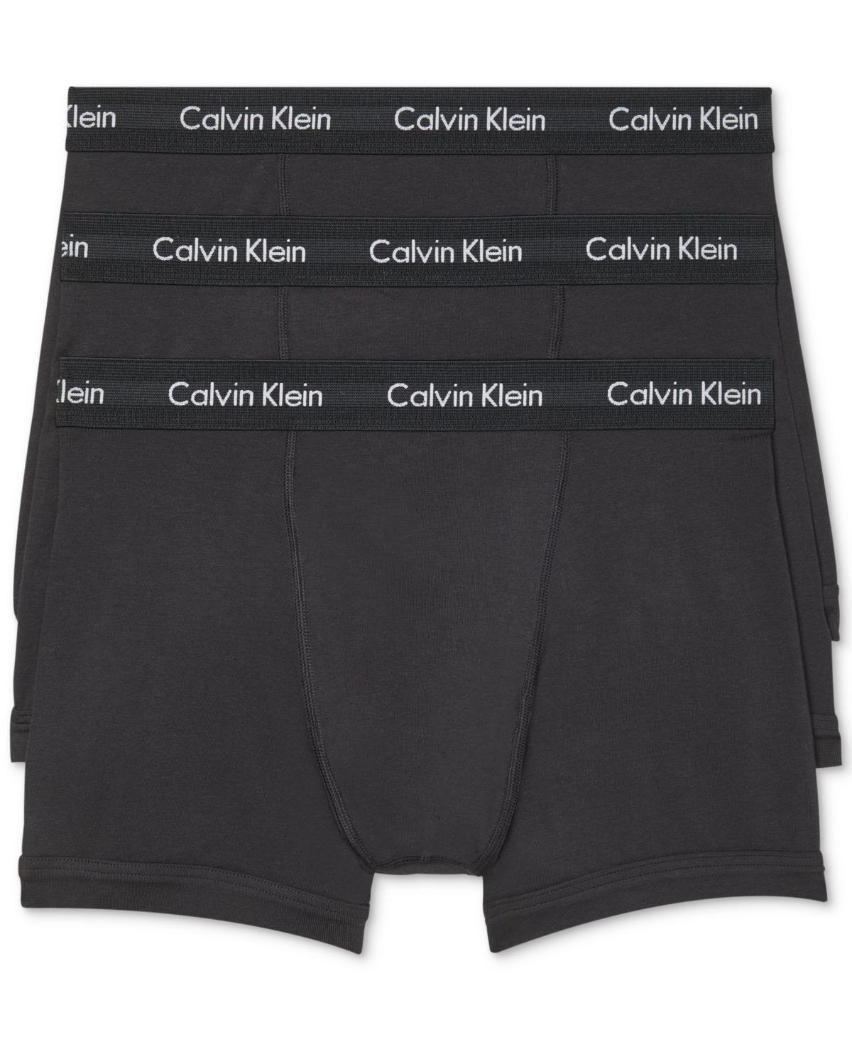 Men's Calvin Klein 3-pack Cotton Stretch Boxer Briefs, Size: Large, Black Product Image