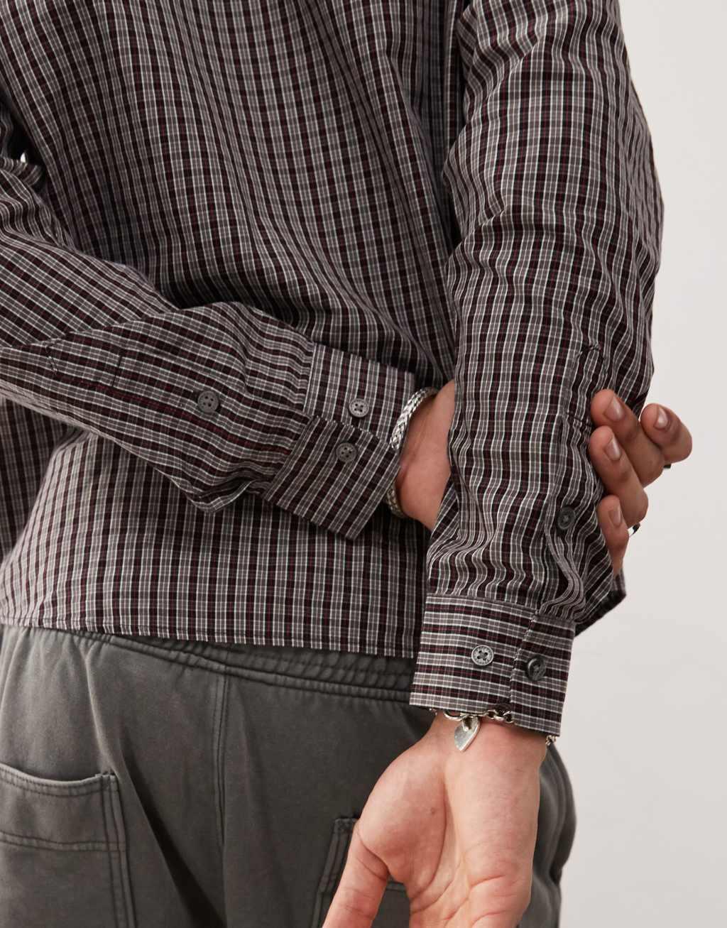 Weekday Oscar shirt in black check Product Image