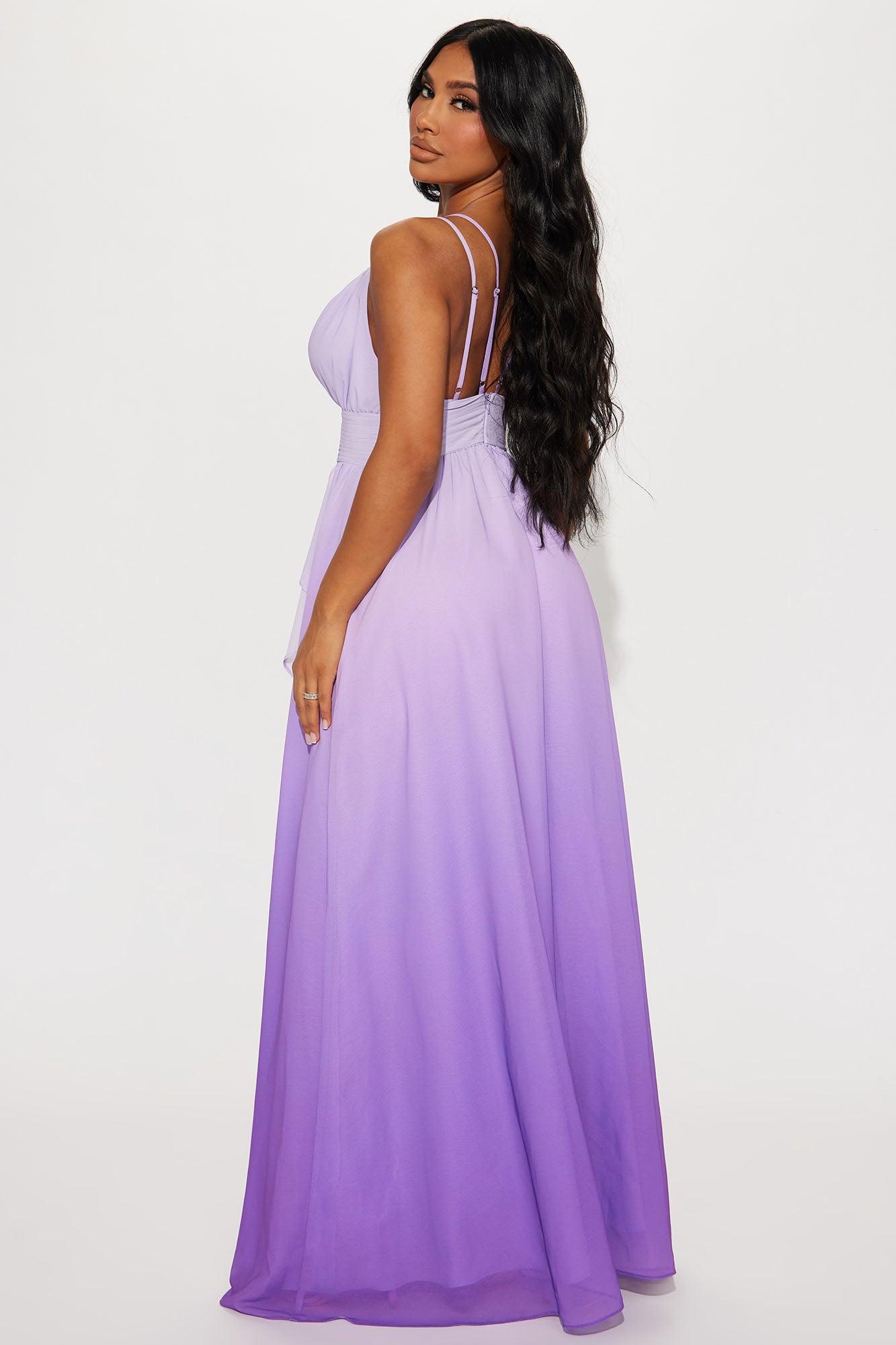 Ombre Effect Maxi Dress - Purple Product Image