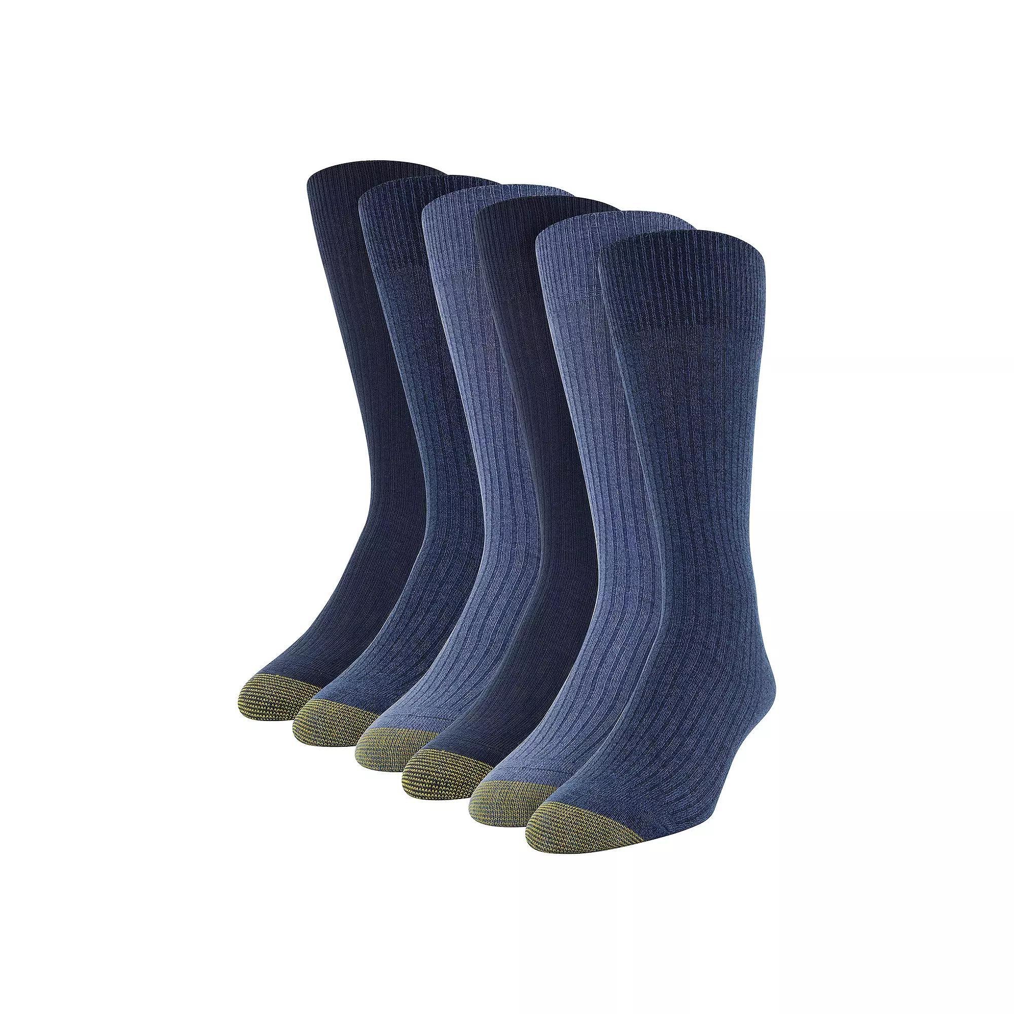 Men's GOLDTOE® 6-pack Stanton Crew Socks, Size: 6-12, Blue Product Image