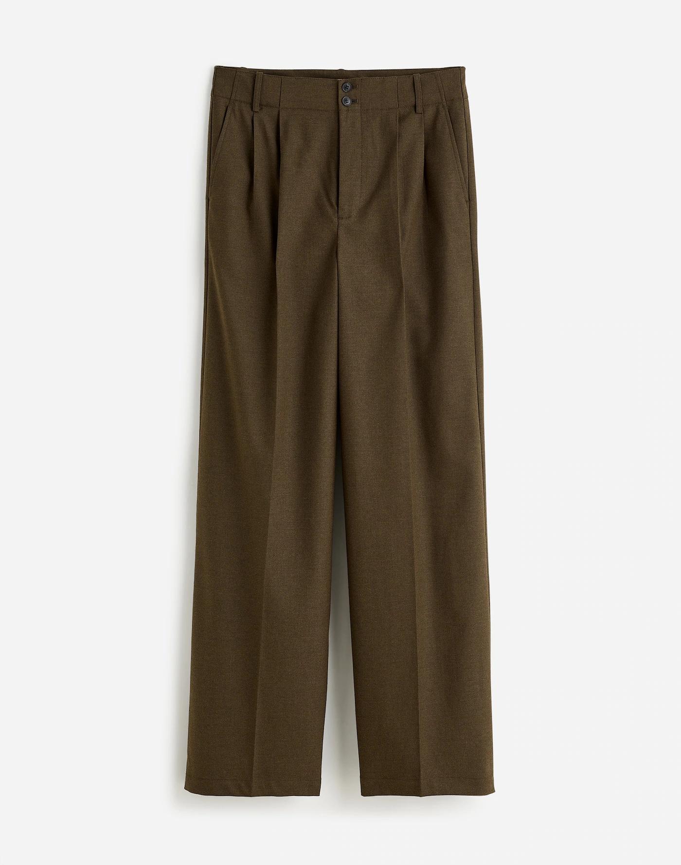 The Harlow Wide-Leg Trouser in Brushed Twill Product Image