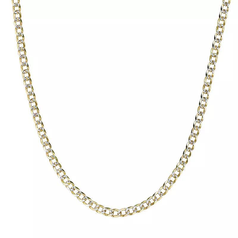 Men's LYNX 14k Gold Over Silver 4.3mm Pave Cuban Chain Necklace, Size: 22", Gold Tone Product Image