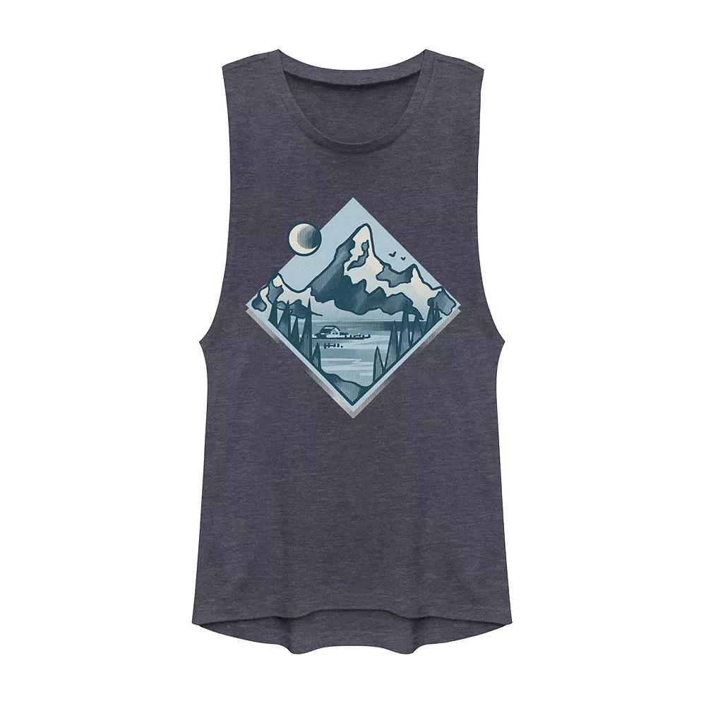 Juniors' Follow Paths Not People Outdoors Circle Graphic Muscle Tank Top, Girl's, Size: XL, Pine Grey Product Image