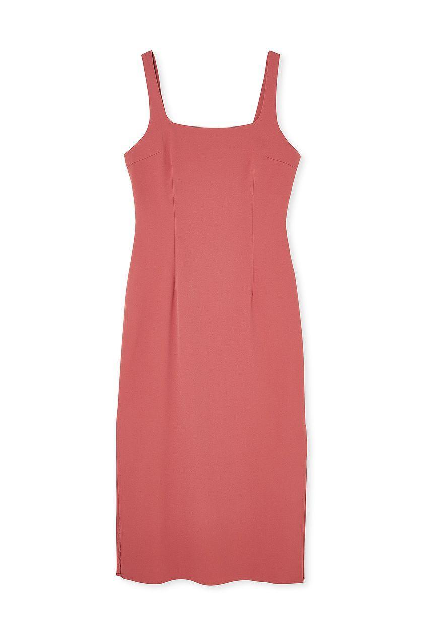 Fitted Square Neck Midi Dress Product Image