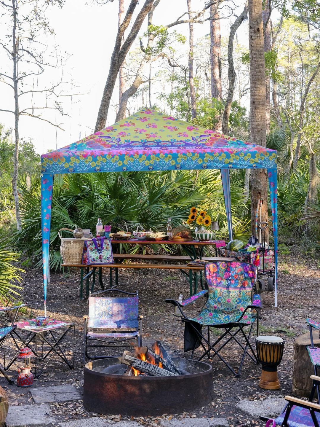 Live Happy Instant Canopy Tent - Dark Teal Floral Product Image