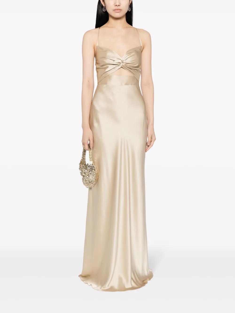 twisted-bodice silk gown Product Image
