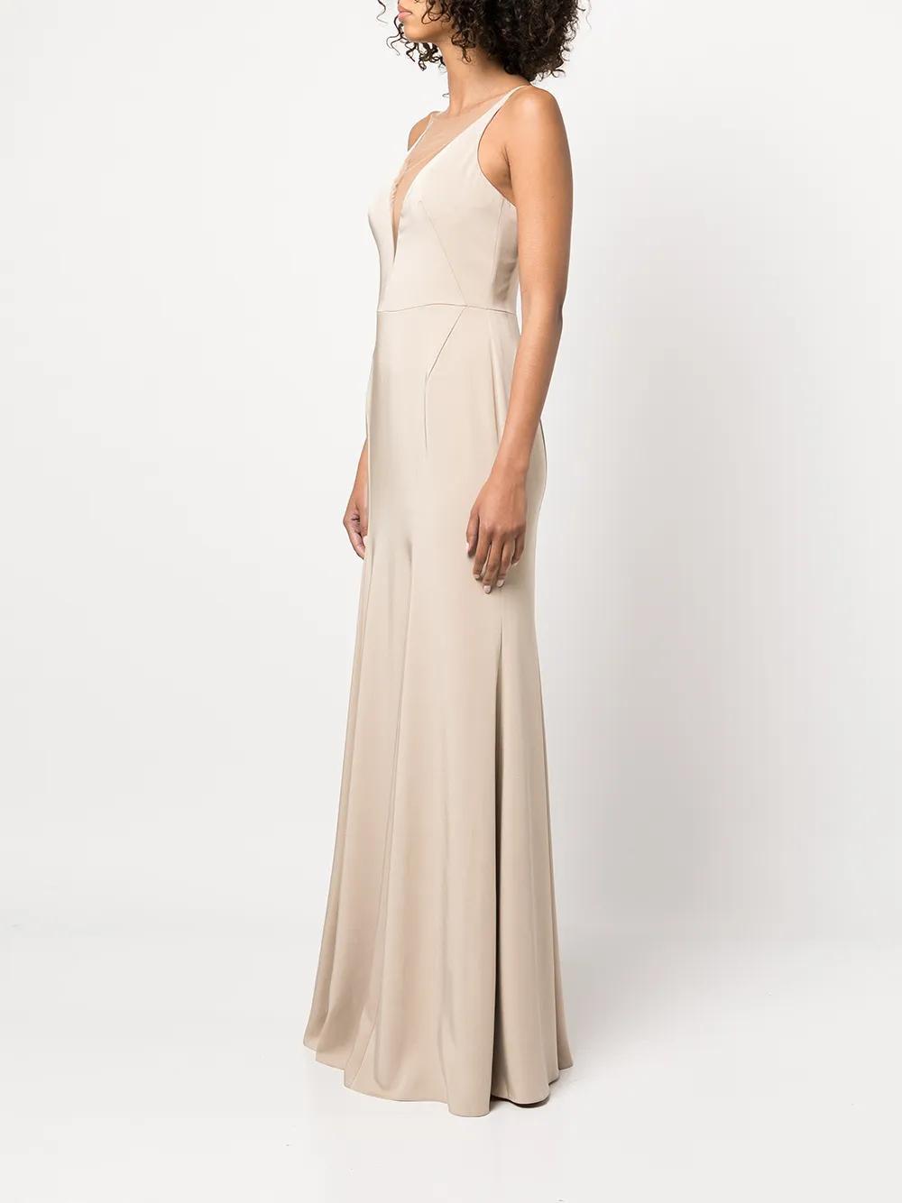Crema plunge-neck gown Product Image