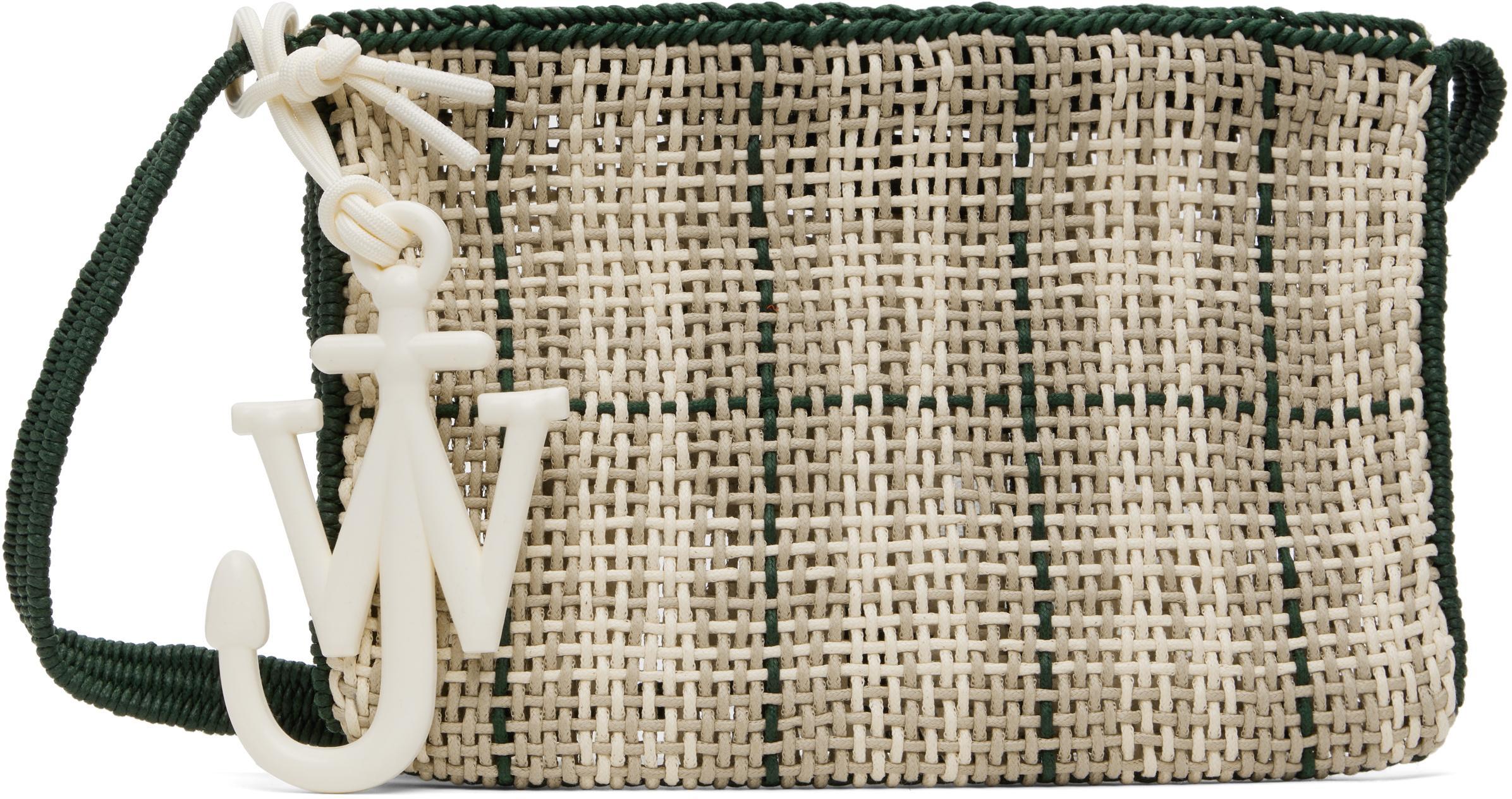 JW ANDERSON Gray & Green Checked Market Bag In 563 Grey/green Product Image