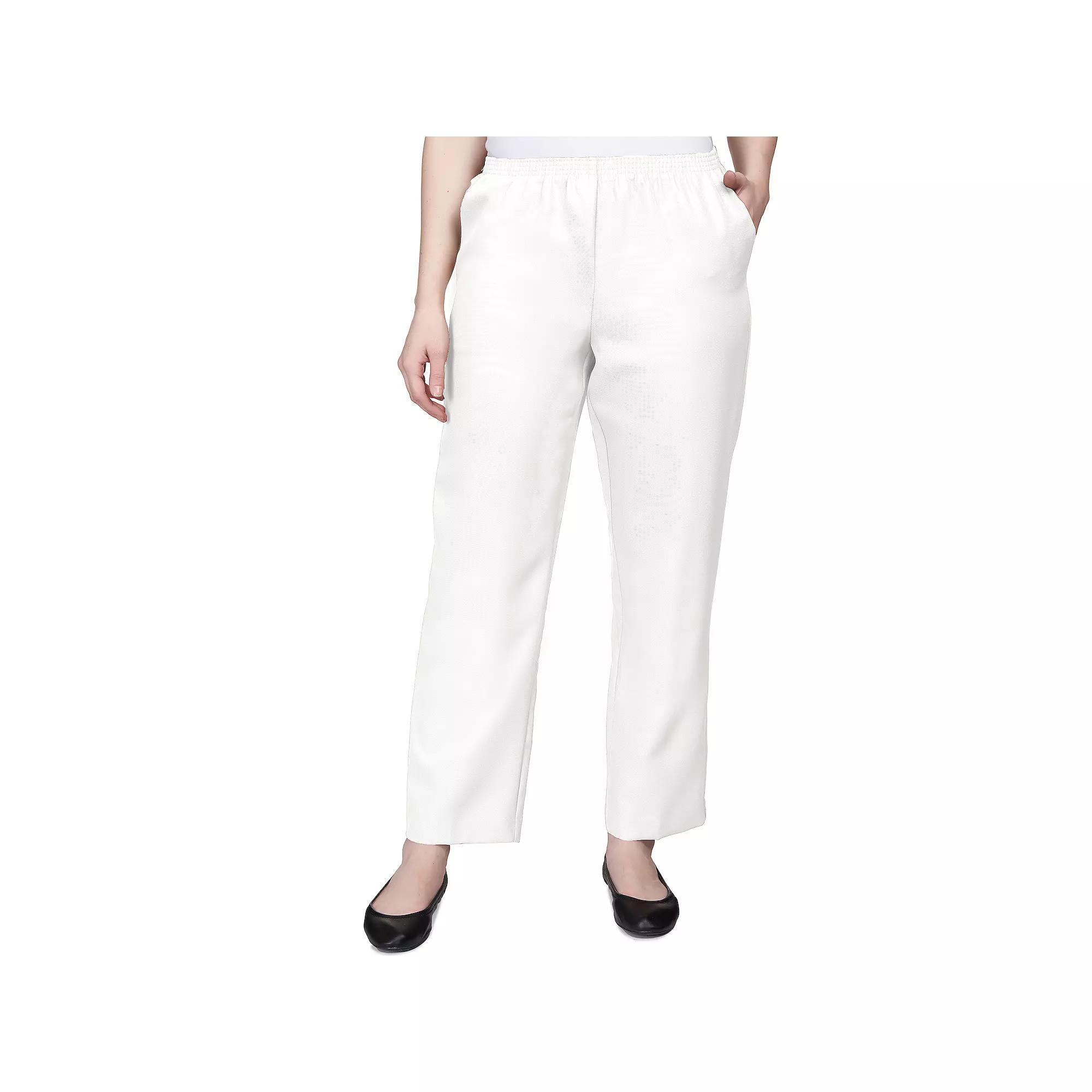 Petite Alfred Dunner Classic Pull-On Straight-Leg Pants, Womens Product Image