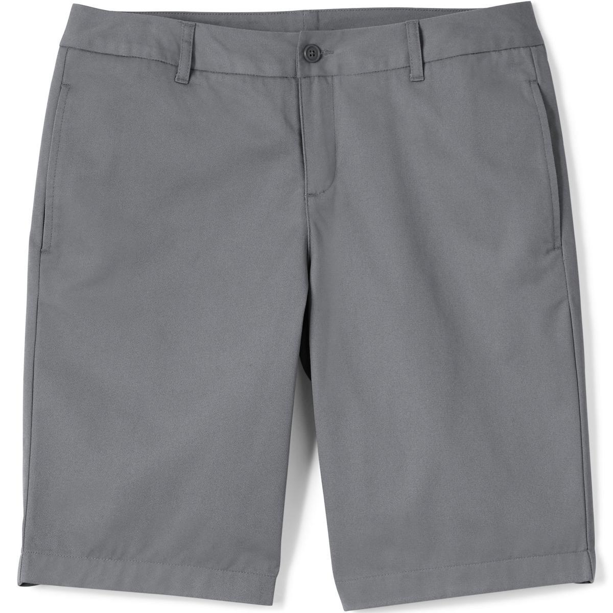 Plus Size Lands' End School Uniform Plain Front Blend Chino Shorts, Women's, Size: 22 W, Black Product Image