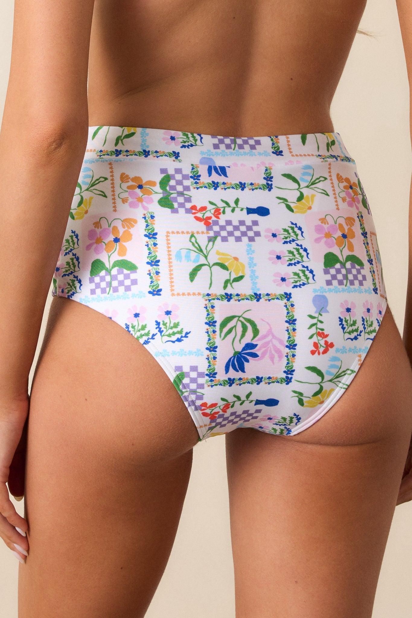 MINKPINK Nikita Ivory Picnic High Waist Bikini Bottoms Product Image