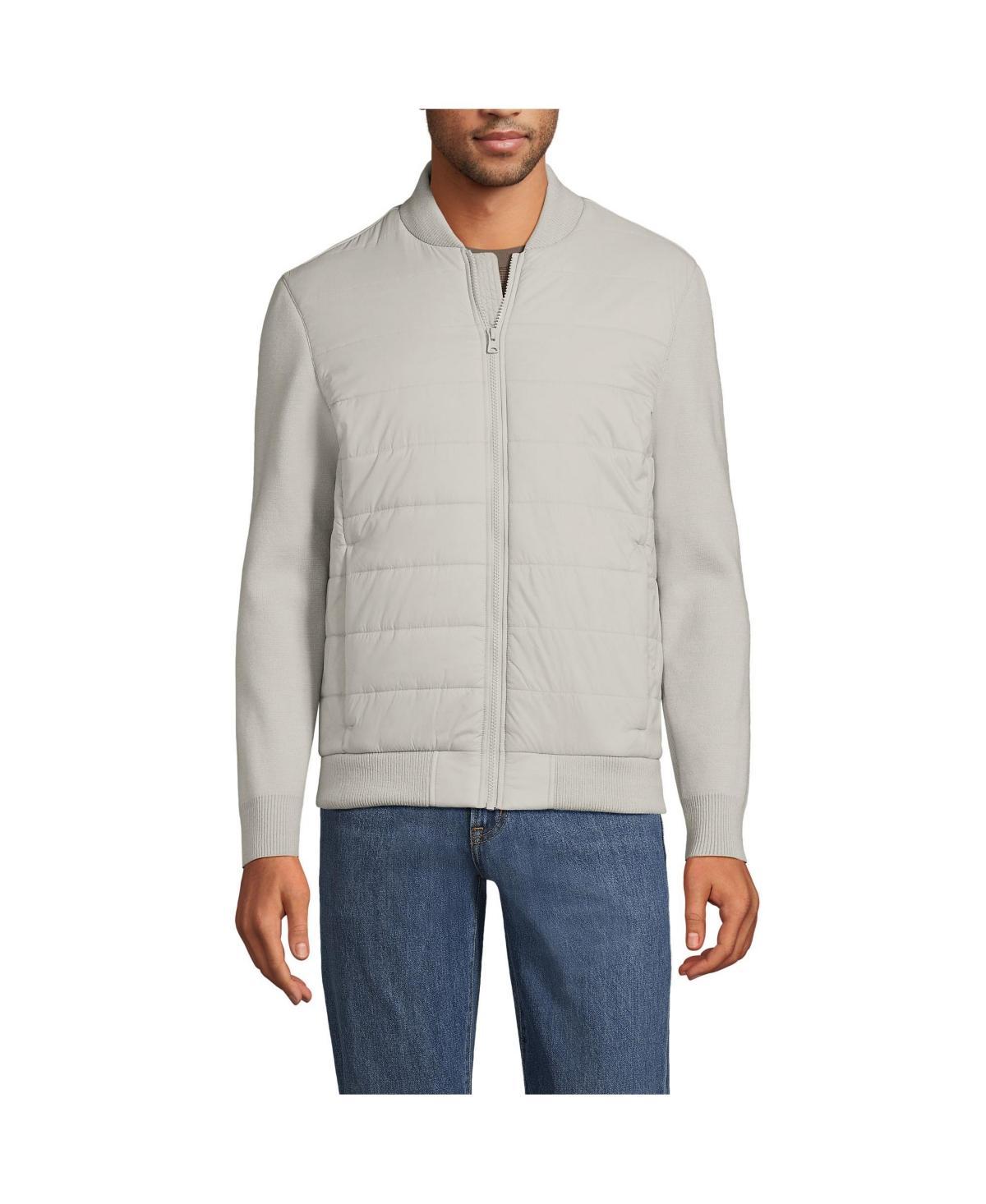Mens Lands End Insulated Sweater Jacket Soft Pink Product Image
