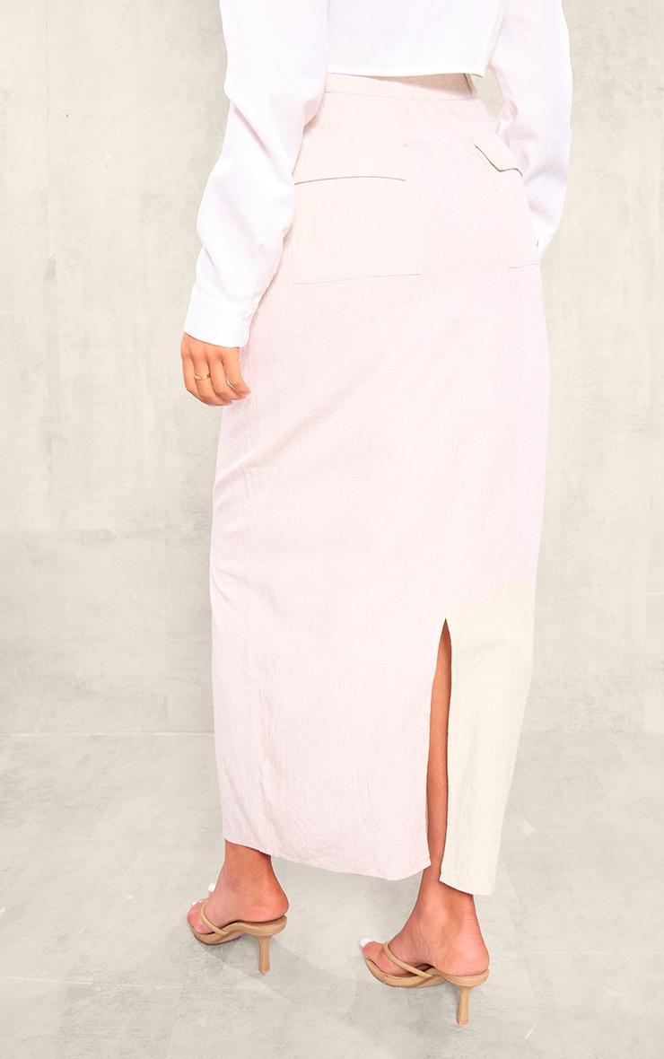 Tall Stone Pocket Detail Split Linen Midaxi Skirt Product Image