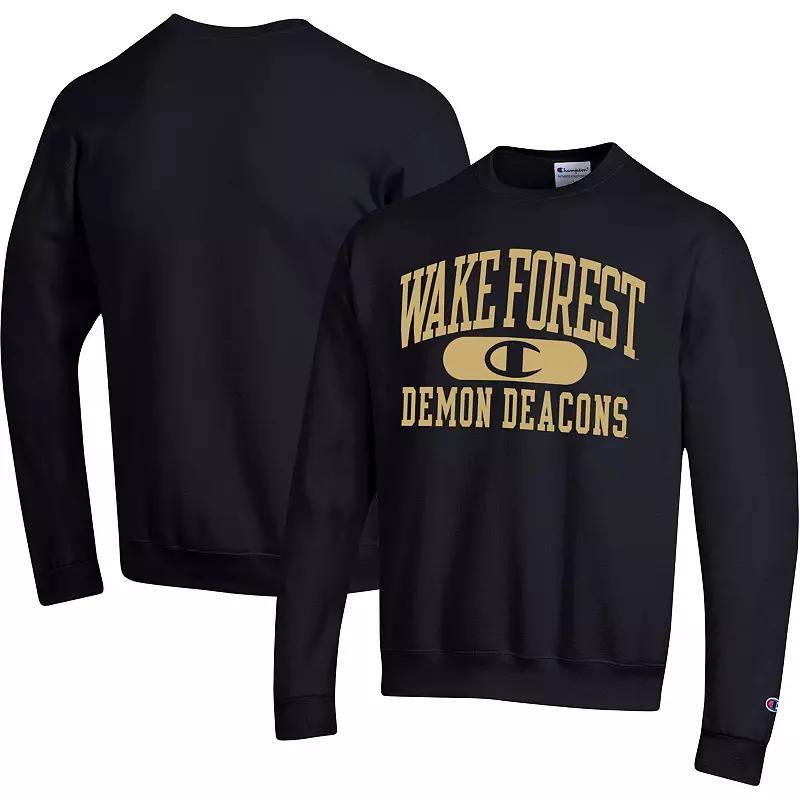 Men's Champion Black Wake Forest Demon Deacons Arch Pill Sweatshirt, Size: Large, Wfu Black Product Image