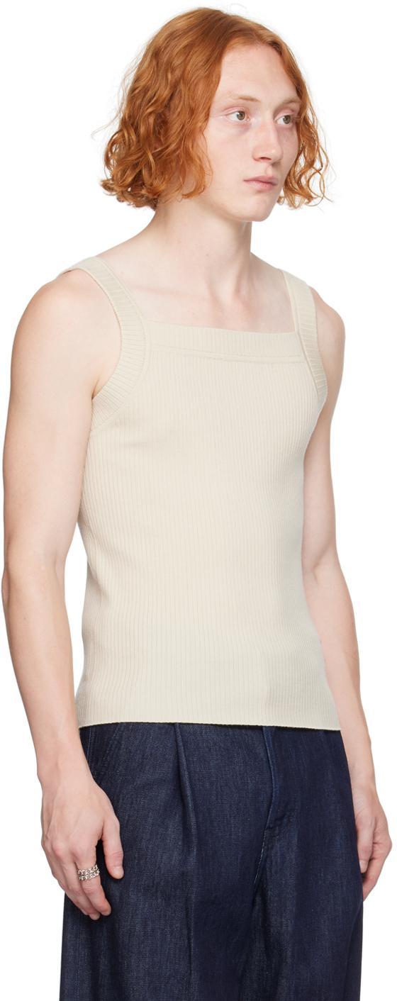 DRIES VAN NOTEN Off-white Square Neck Tank Top In 5 Ecru Product Image