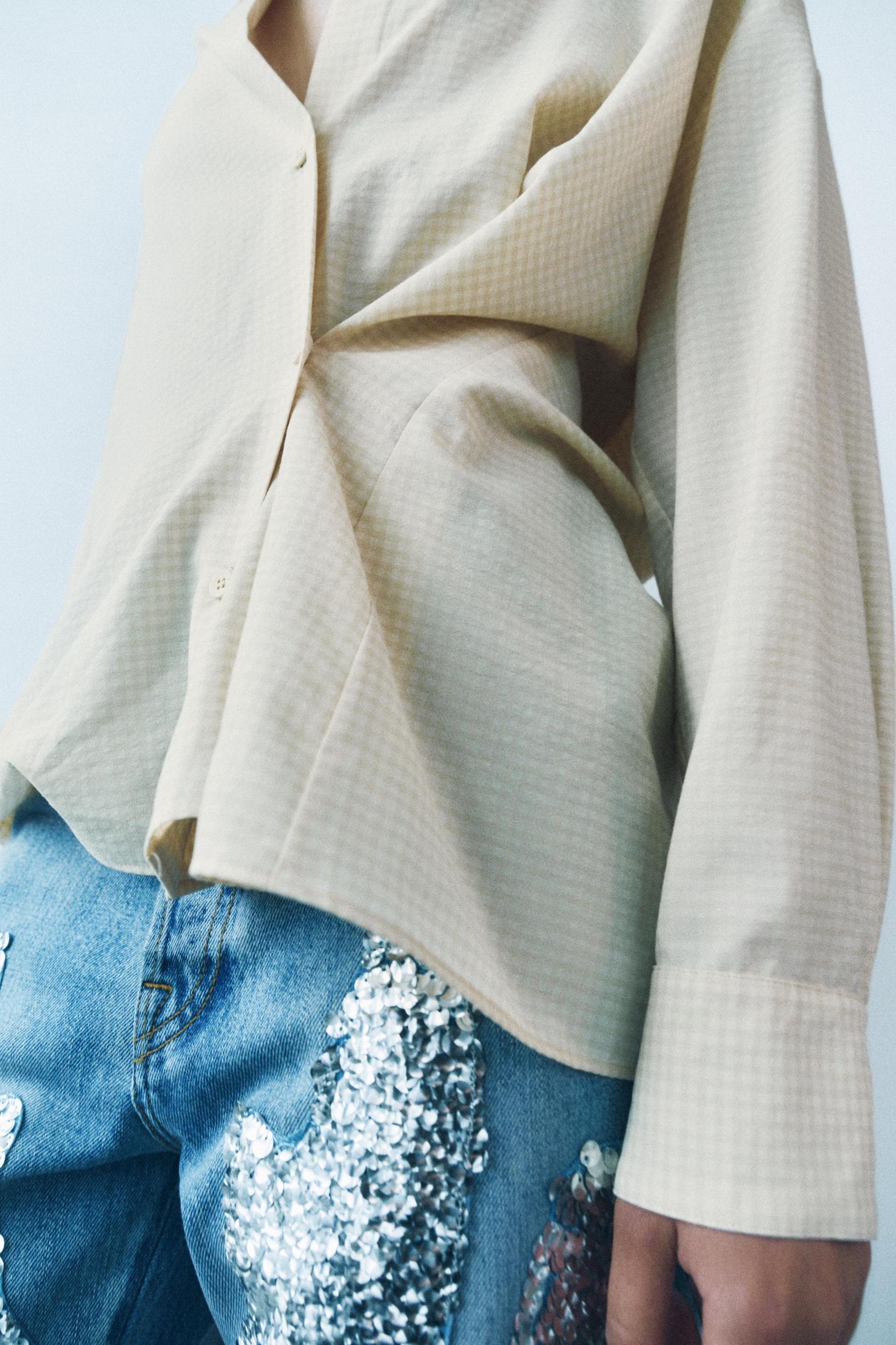 MULTI-POSITIONAL CHECKERED SHIRT ZW COLLECTION Product Image