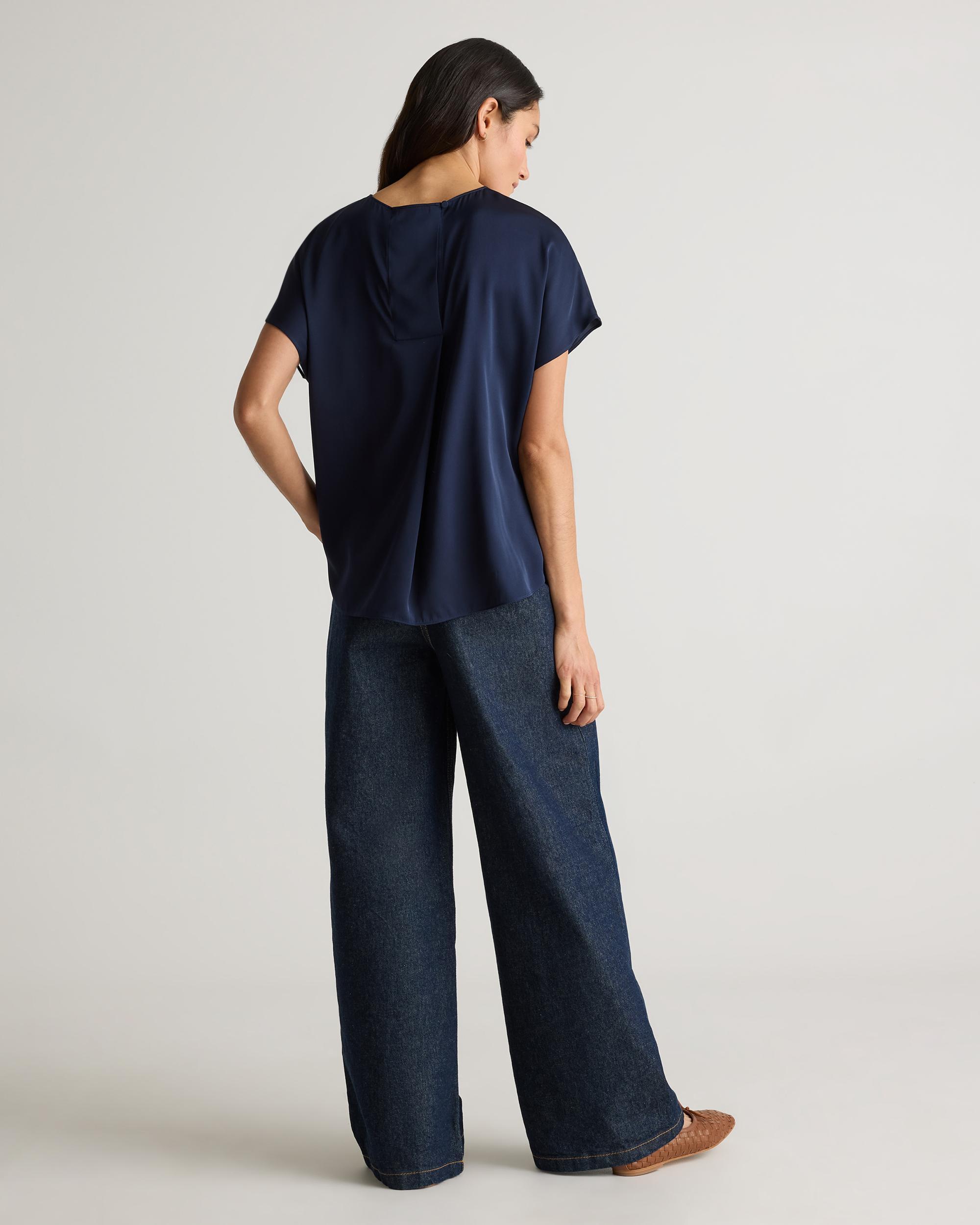 Quince | Women's Washable Stretch Silk Split Hem T-Shirt Mulberry Silk Product Image