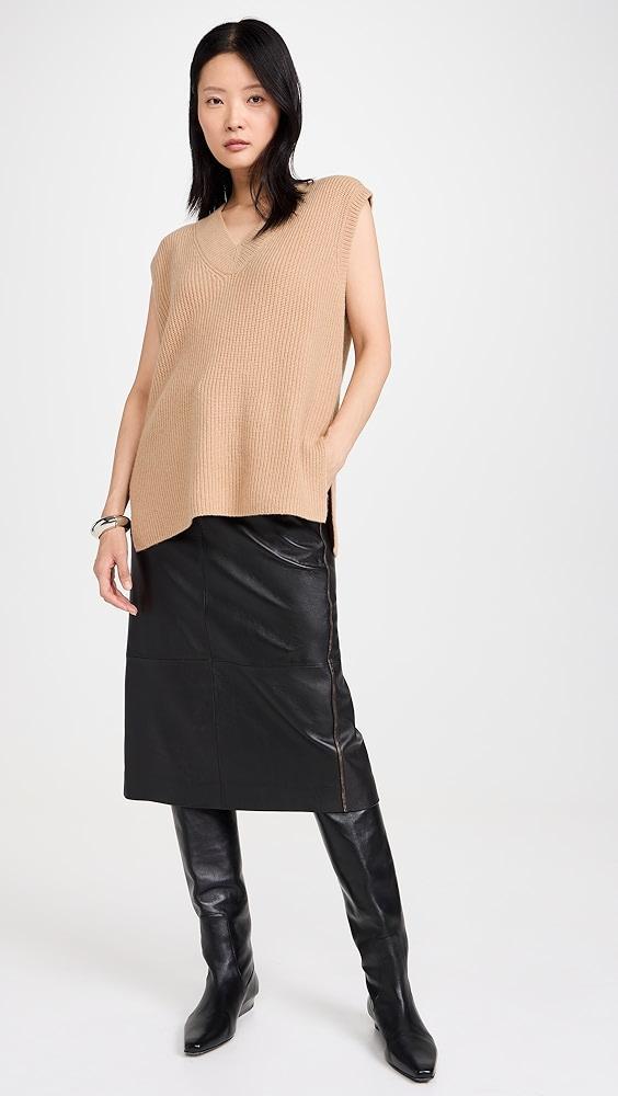 Vince Ribbed V Neck Vest | Shopbop Product Image