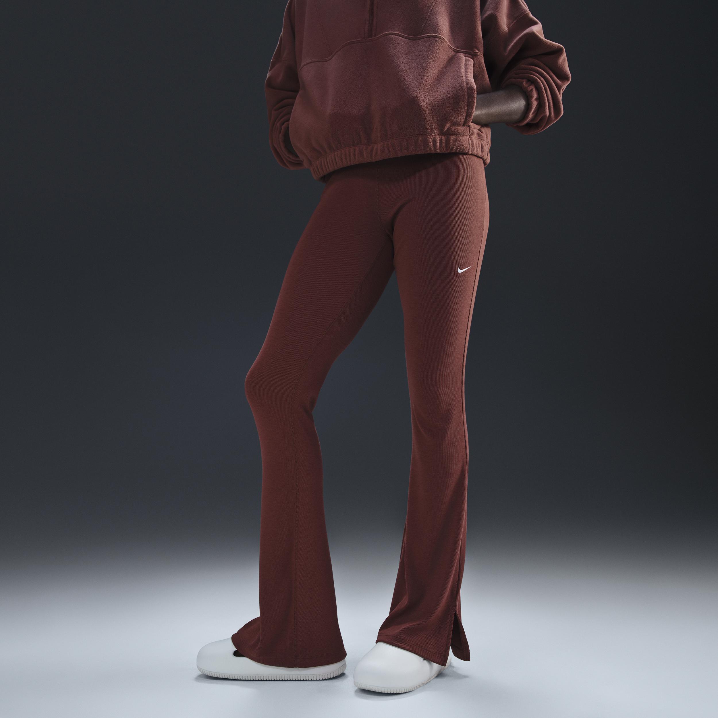 Womens Nike Sportswear Chill Knit Tight Mini-Rib Flared Leggings Product Image