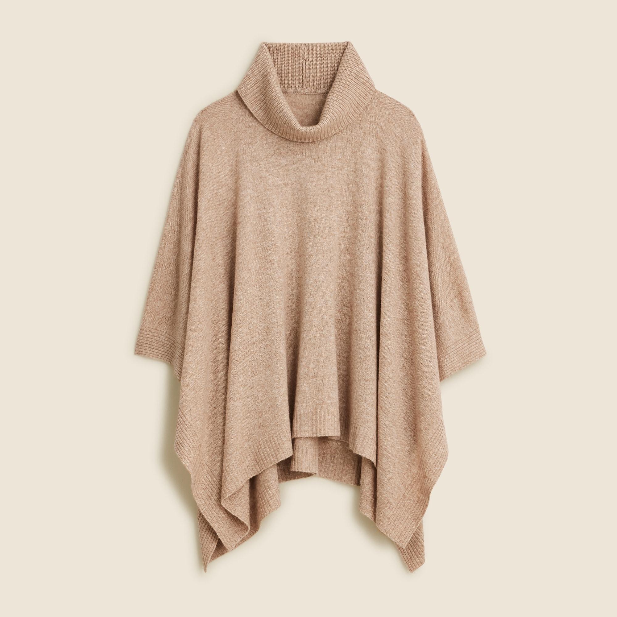 Wool-cashmere blend turtleneck poncho Product Image