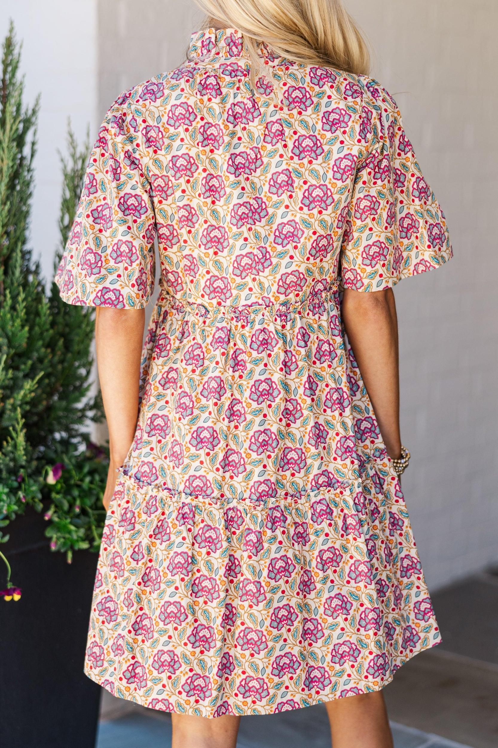 Feeling Your Best Magenta Purple Paisley Dress Female Product Image