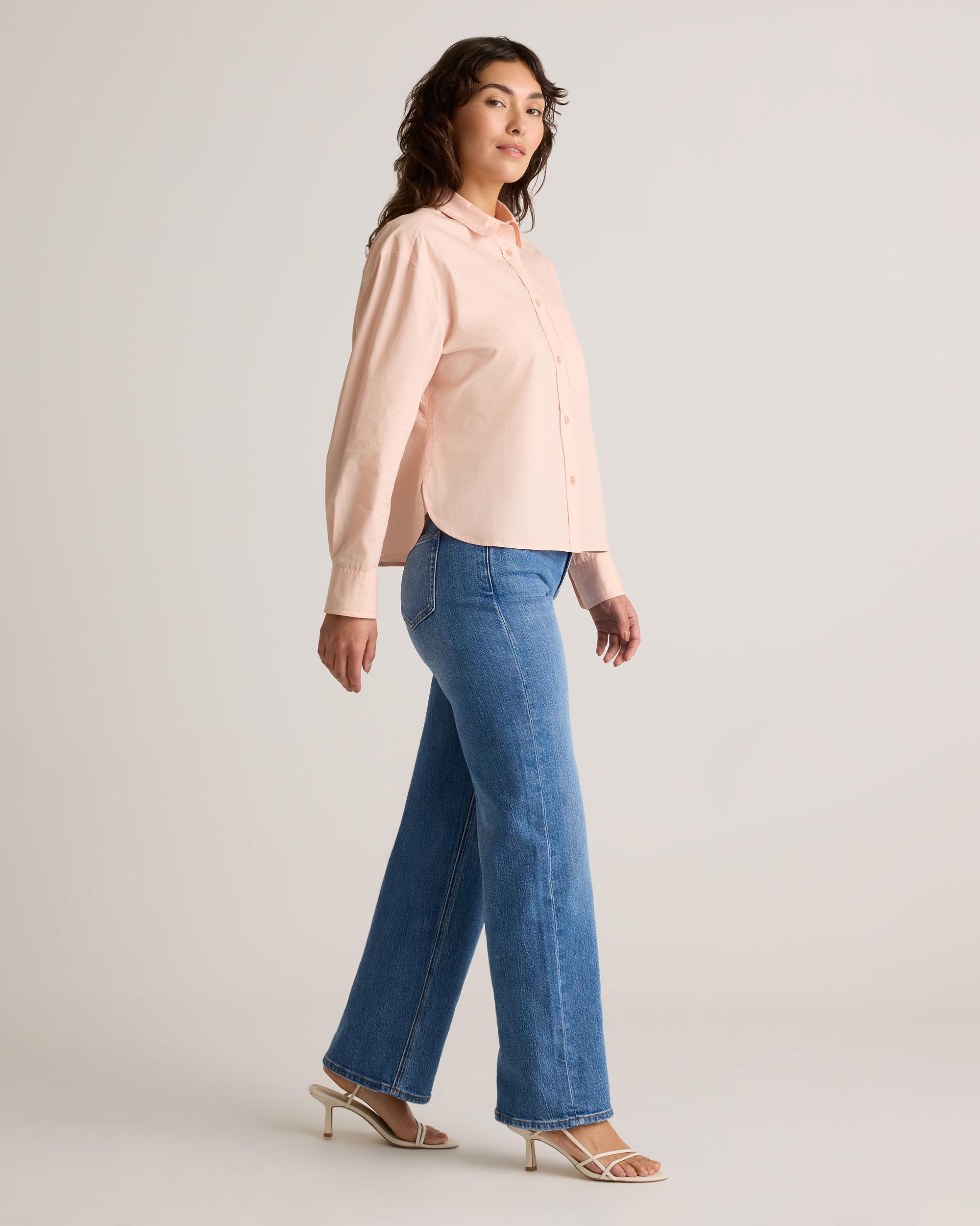 Quince | Women's Poplin Cropped Long Sleeve Shirt Size XS, Organic Cotton Product Image